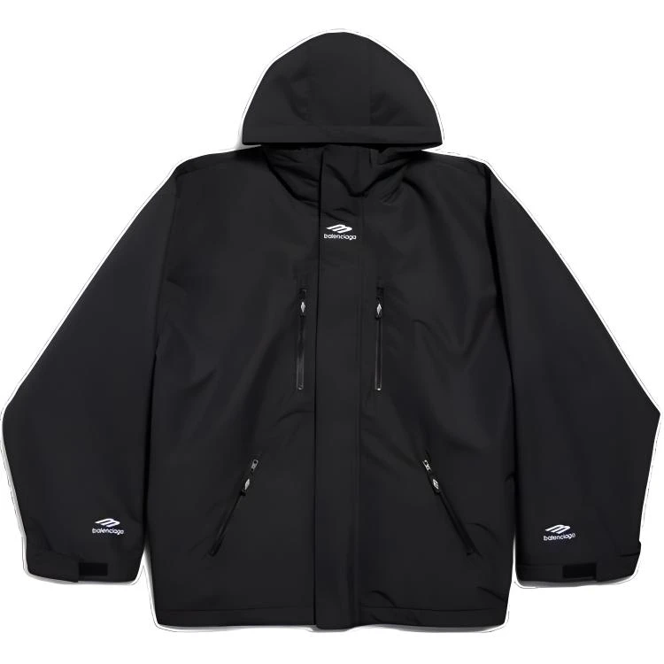 商品[国内直发] Balenciaga|巴黎世家 FW24 SKIWEAR系列 字母连帽拉链长袖夹克外套 男款 黑色,价格¥38410,第1张图片