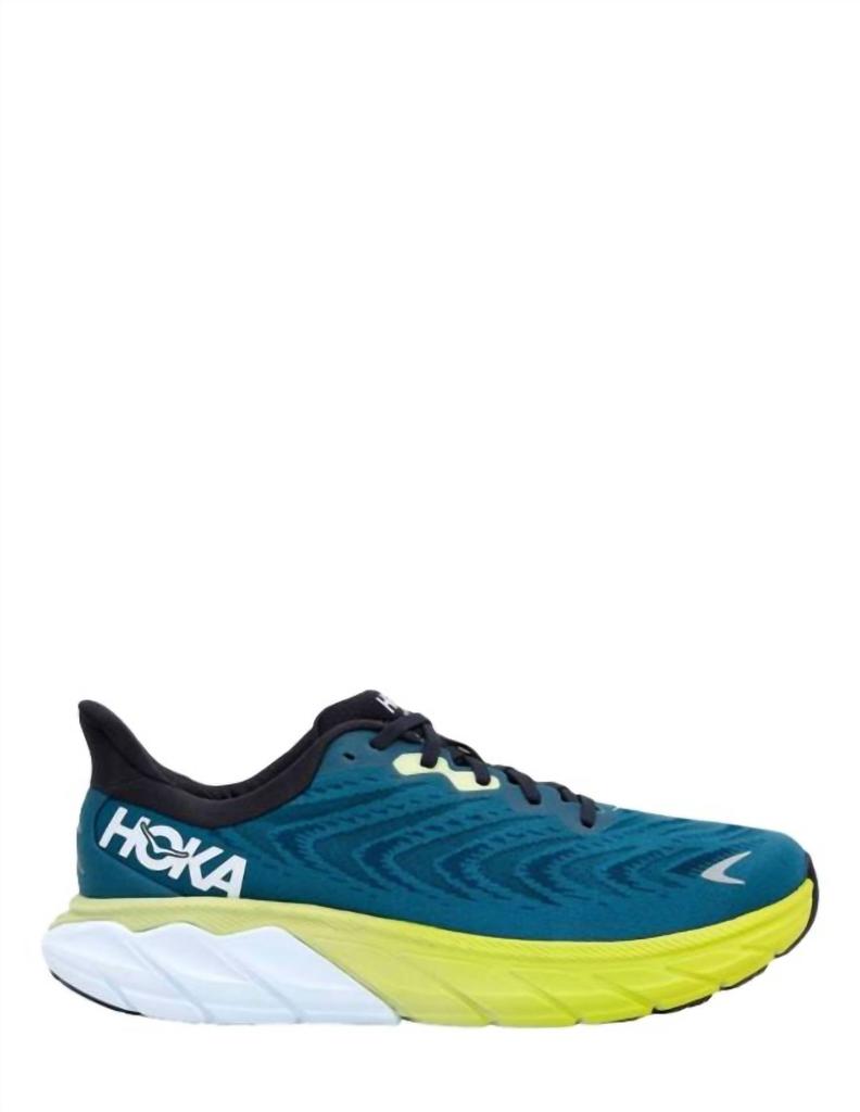 Hoka Men's Arahi 6 Running Shoes In Blue Graphic/blue Coral