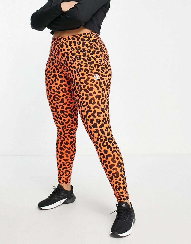 商品Adidas|adidas Originals x Rich Mnisi Plus all over leopard print legging in orange,价格¥324,第3张图片详细描述