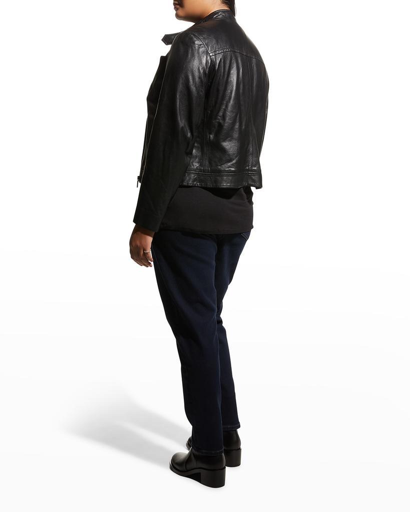 商品Michael Kors|Plus Size Leather Moto Jacket,价格¥1937,第6张图片详细描述