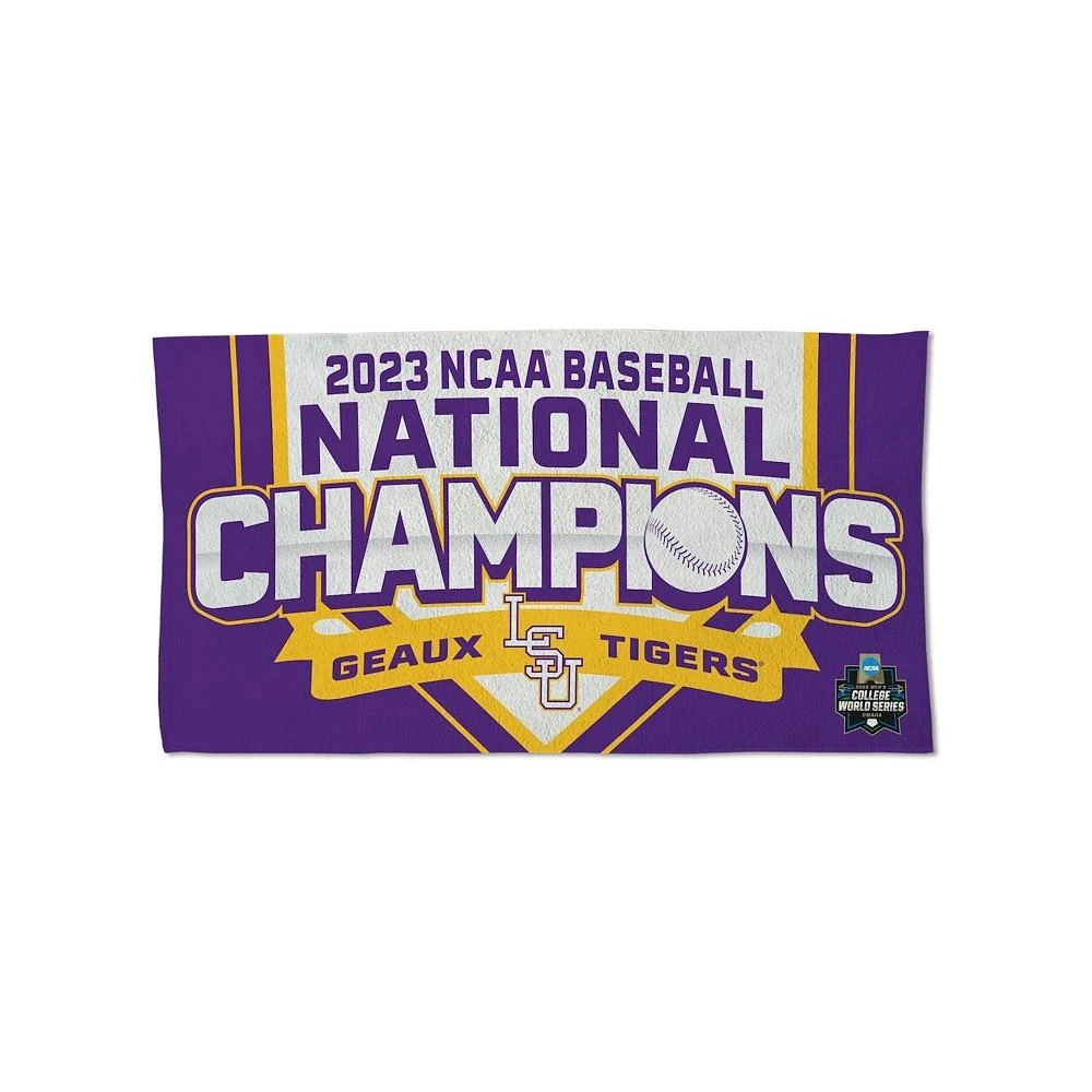 商品Wincraft|LSU Tigers 2023 NCAA Men's Baseball College World Series Champions Locker Room 22'' x 42'' Two-Sided On Field Towel,价格¥210,第1张图片