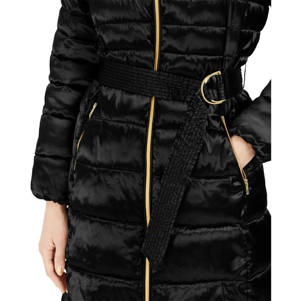 商品Cole Haan|Cole Haan Women's Sateen Quilted Mid-Length Puffer Coat with Attached Hood,价格¥364,第4张图片详细描述