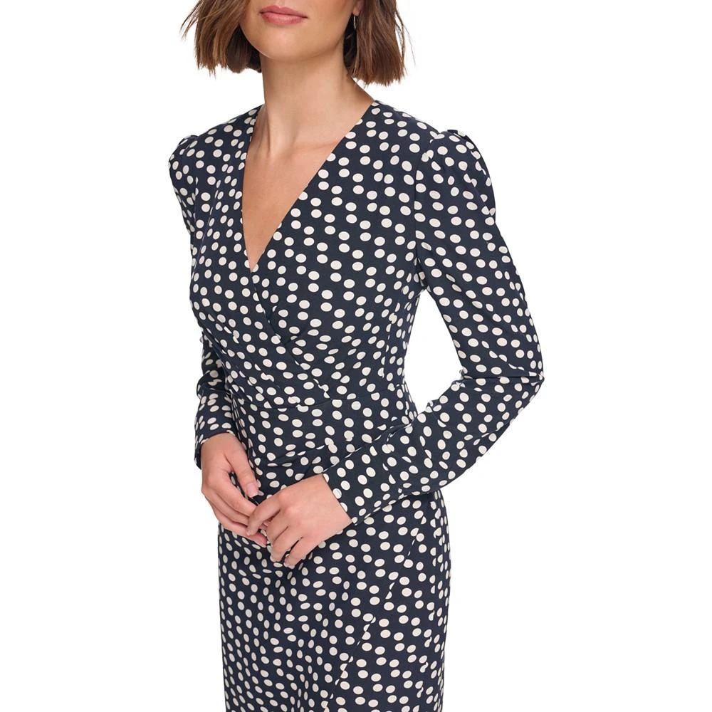 商品Tommy Hilfiger|Women's Polka-Dot Knot-Front Dress,价格¥658,第3张图片详细描述