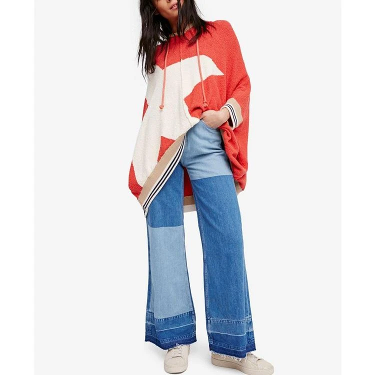 商品Free People|Cotton Patchwork Wide-Leg Jeans,价格¥262,第1张图片