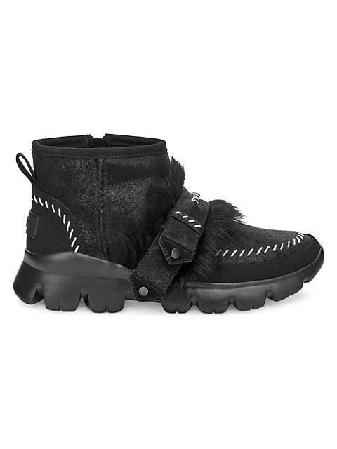 商品UGG|Fluff Punk UGGPure & Lamb Fur Suede Ankle Boots,价格¥276,第1张图片