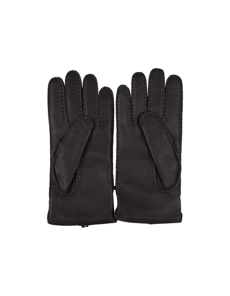 商品Kiton|Dark Brown Leather And Cashmere Gloves,价格¥3613,第2张图片详细描述
