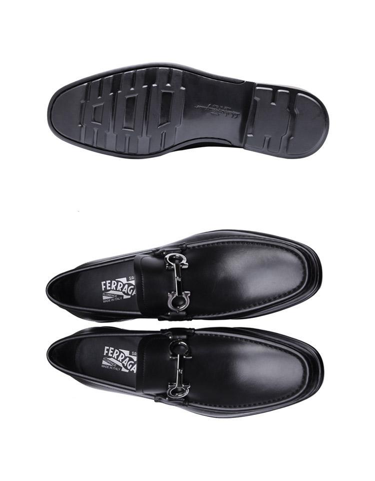 商品Salvatore Ferragamo|香港直邮SALVATOREFERRAGAMO菲拉格慕男士黑色套脚乐福鞋0534557,价格¥5391,第6张图片详细描述