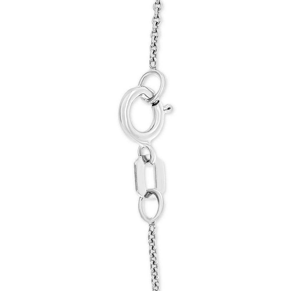 Diamond Cushion Cluster 18" Pendant Necklace (1/10 ct. t.w.) in Sterling Silver商品第4张图片规格展示