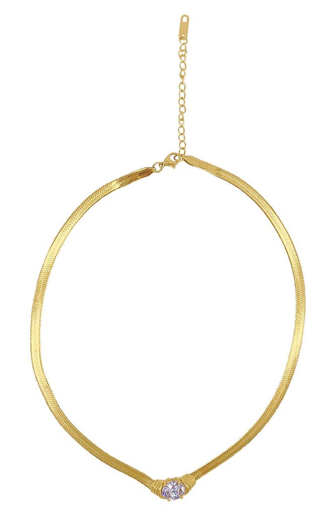 Crystal Herringbone Chain Necklace商品第2张图片规格展示