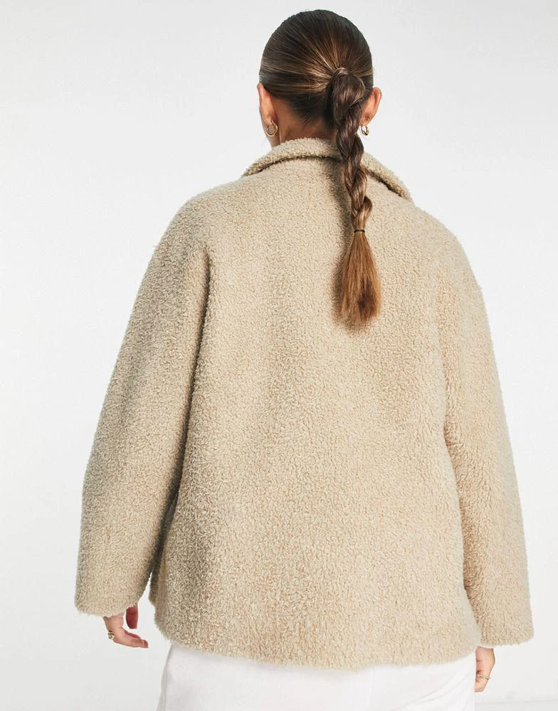 商品Unreal Fur|Unreal Fur Seashell button down teddy jacket in beige,价格¥956,第3张图片详细描述