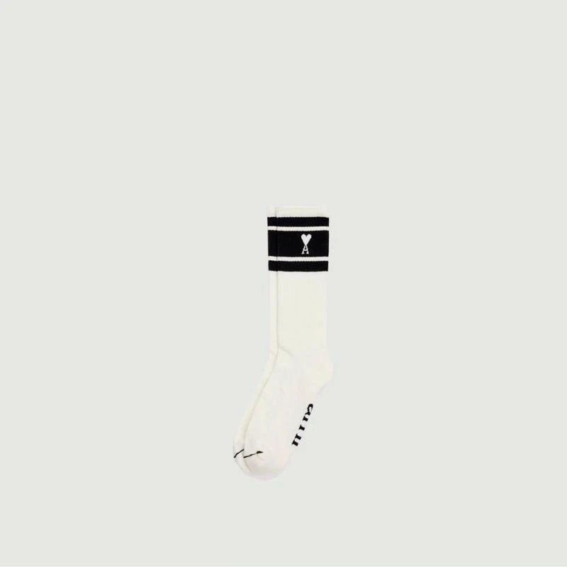 商品AMI|Ami de Coeur striped socks black AMI PARIS,价格¥260,第1张图片