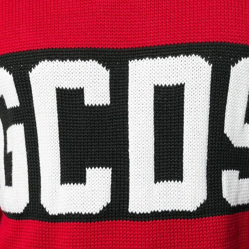 GCDS 黑色拼红色男士连帽针织衫 CC94M020200-RED 商品