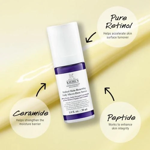 商品Kiehl's|Micro-Dose Anti-Aging Retinol Serum with Ceramides and Peptide,价格¥508,第2张图片详细描述