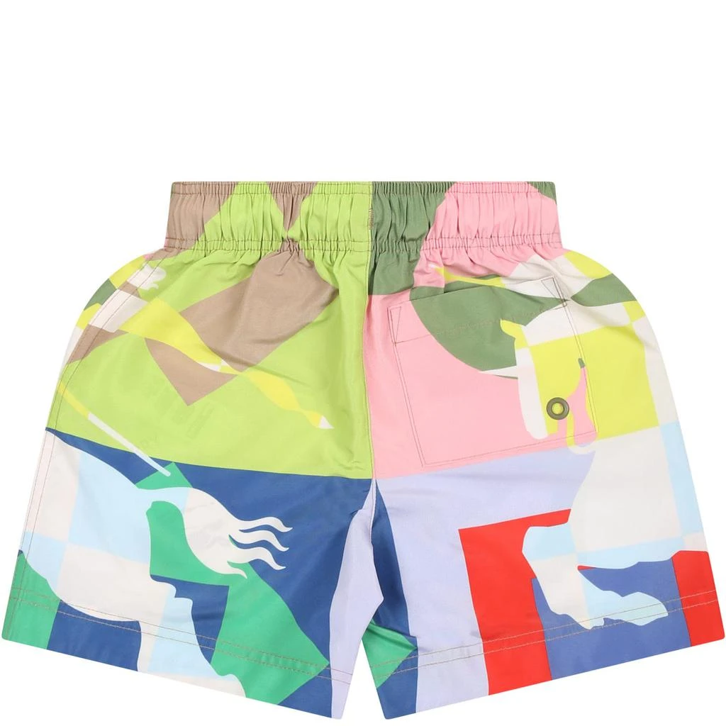 商品Burberry|Multicolor Swim Shorts For Baby Boy With Equestrian Knight,价格¥1011,第2张图片详细描述