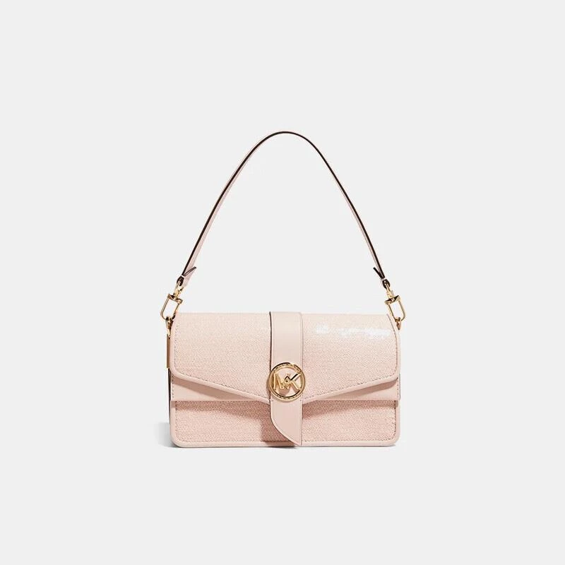 商品[国内直发] Michael Kors|MK 女包 迈克·科尔斯 MICHAEL KORS 专柜款GREENWICH系列 柔粉色中号单肩包 30H1GGRL2U SOFT PINK,价格¥1919,第1张图片