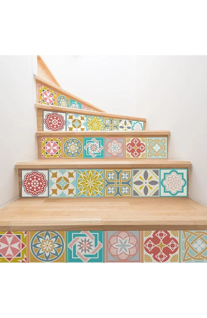 商品WALPLUS|Malia Colourful Tiles Mix Wall Stickers,价格¥196,第1张图片