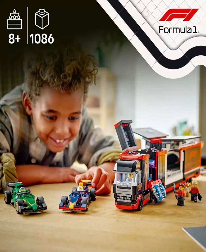 City F1 Truck with RB20 and AMR24 F1 Car Toys 60445, 1086 Pieces 商品