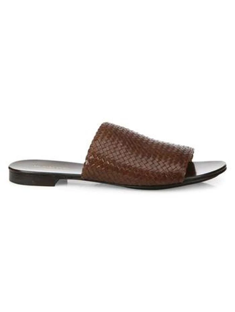 商品Michael Kors|Byrne Woven Leather Slides,价格¥1186,第1张图片