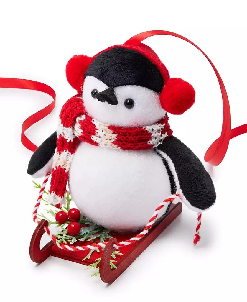 商品Holiday Lane|Christmas Cheer Peguin with Scarf and Earmuff Ornament, Exclusively at Macy's,价格¥38,第2张图片详细描述