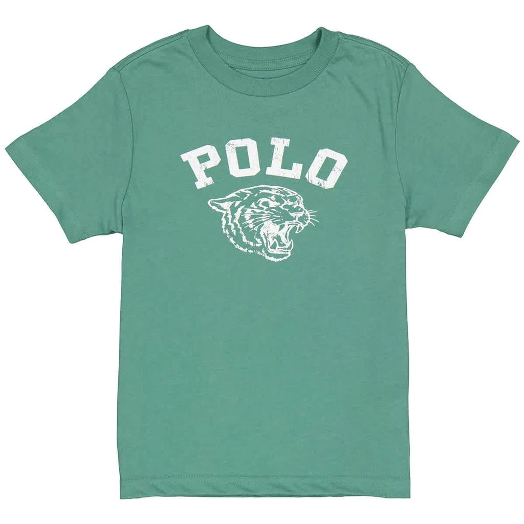 商品Ralph Lauren|Polo Ralph Lauren Kids Green Tiger Print Polo Tee, Size 4/4T,价格¥117,第1张图片