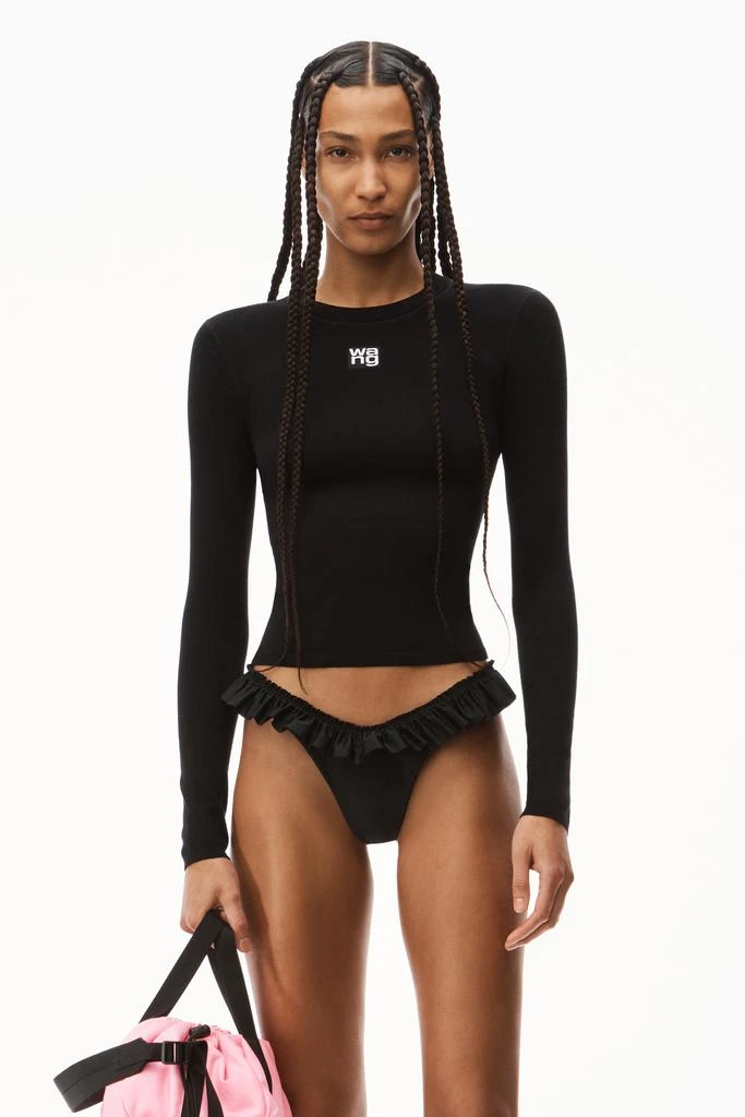 商品Alexander Wang|LOGO PATCH CREWNECK TOP IN BODYCON KNIT,价格¥2419,第2张图片详细描述