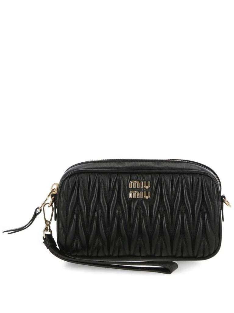 商品Miu Miu|Miu Miu Logo-Plaque Zipped Clutch Bag,价格¥3132,第1张图片