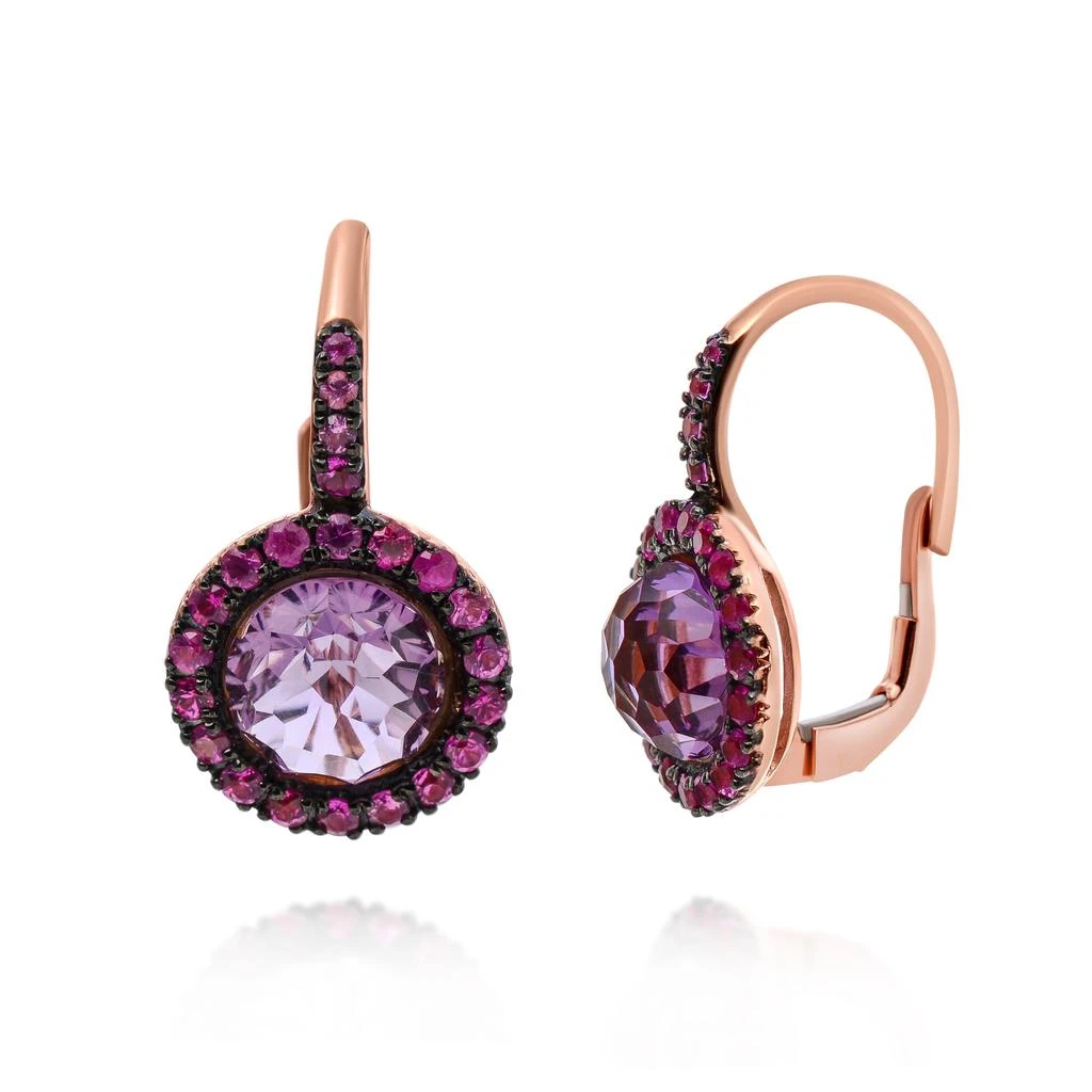 商品Mimi Milano|Mimi Milano Happy 18K Rose Gold, Amethyst Drop Earrings OLM307R8AZ3,价格¥6291,第3张图片详细描述