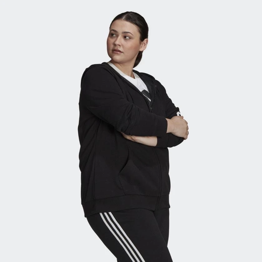 商品Adidas|Women's adidas Essentials Logo Full-Zip Hoodie (Plus Size),价格¥431,第4张图片详细描述