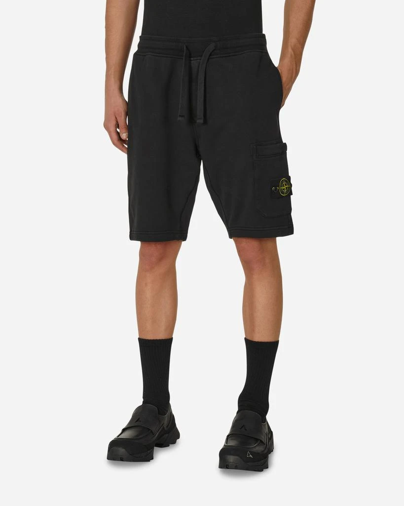 商品Stone Island|Garment Dyed Cotton Fleece Shorts Black,价格¥2492,第1张图片