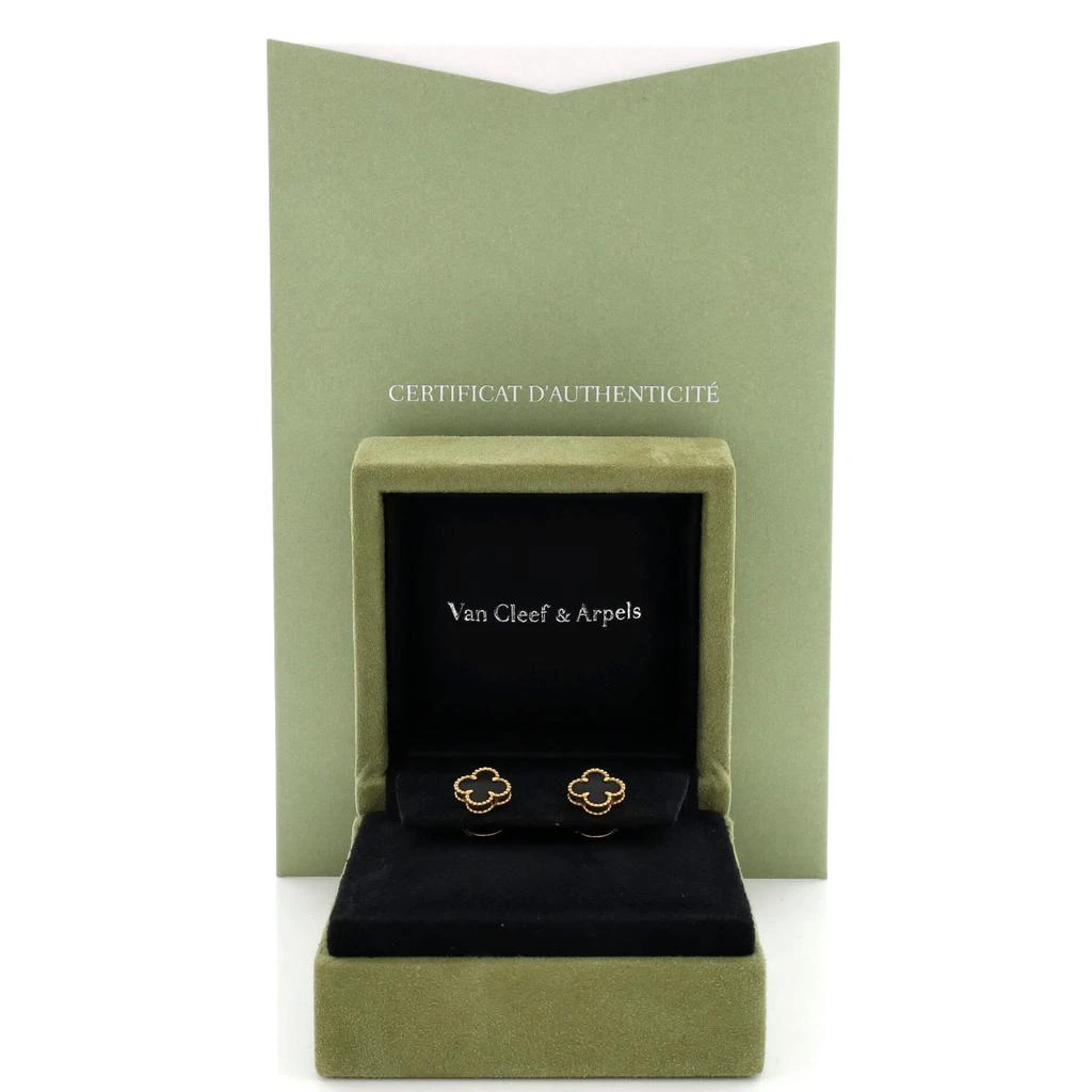 商品[二手商品] Van Cleef & Arpels|Sweet Alhambra Stud Earrings 18K Yellow Gold and Onyx,价格¥26846,第2张图片详细描述