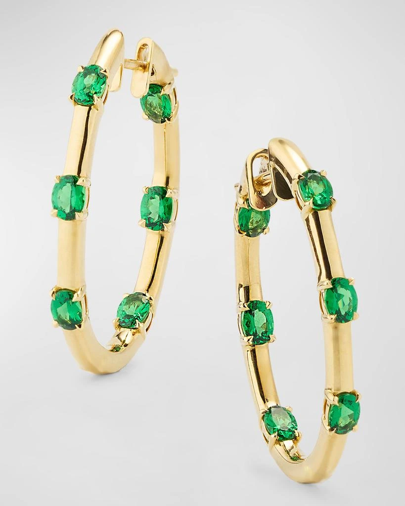 商品Etho Maria|Dolce 18K Yellow Gold Tsavorite Hoop Earrings,价格¥32426,第1张图片