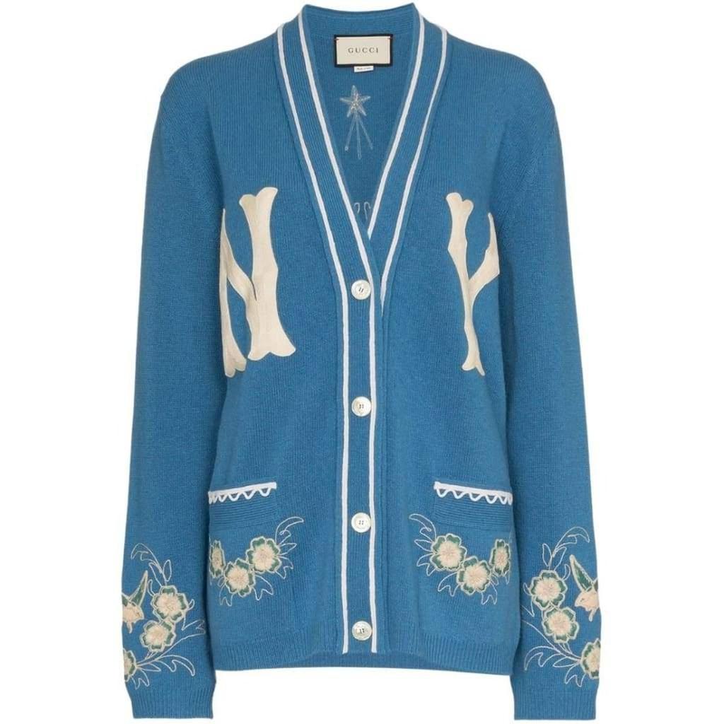 商品Gucci|NY Yankees Patch Embroidered Wool Cardigan,价格¥20480,第1张图片