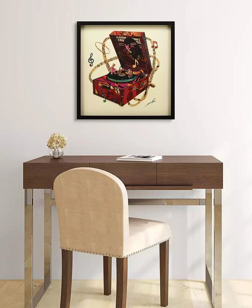 商品Empire Art Direct|"Wind Up 78 "Hand-made dimensional music box art collage, under glass, encased on a black shadow box frame, 25" x 25" x 1.4",价格¥1296,第3张图片详细描述