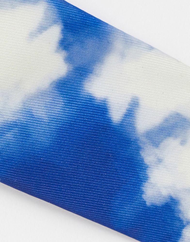 ASOS DESIGN slim tie with cloud design in blue - LBLUE商品第3张图片规格展示