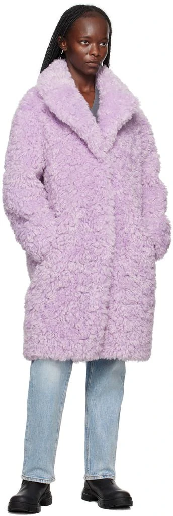 商品STAND STUDIO|Purple Camille Cocoon Faux-Fur Coat,价格¥2520,第4张图片详细描述