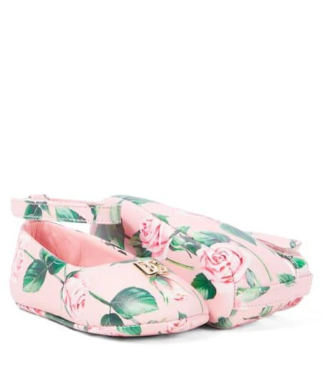 商品Dolce & Gabbana|婴幼儿 — DG花卉皮革芭蕾舞平底鞋,价格¥2466,第5张图片详细描述