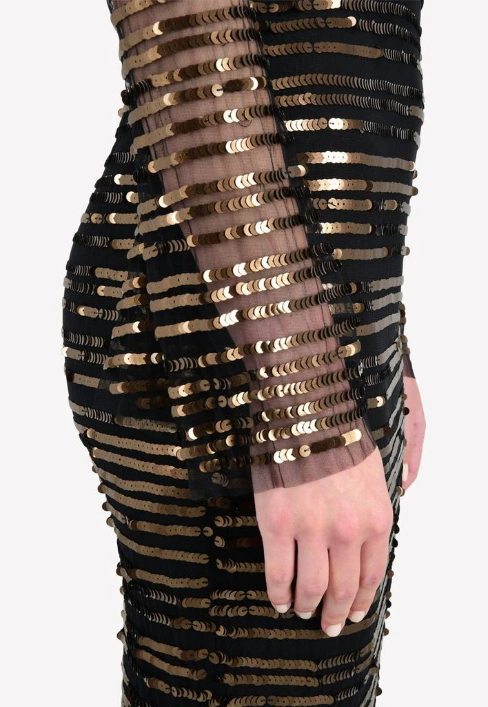 商品RACHEL GILBERT|Tuulia Sequined High Neck Gown,价格¥7018,第5张图片详细描述