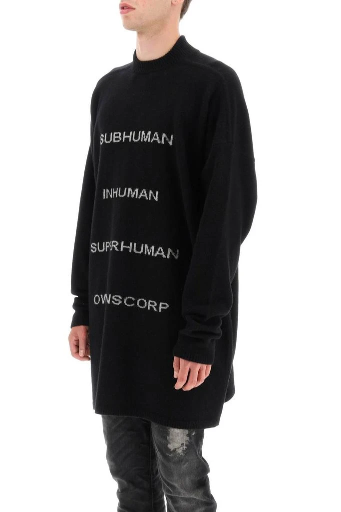 商品Rick Owens|Rick Owens Slogan-Embroidered Oversized Knit Sweater,价格¥3956,第4张图片详细描述