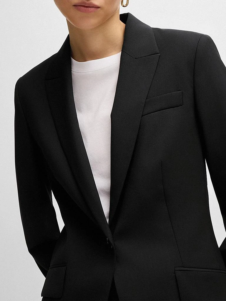 商品Hugo Boss|Regular-Fit Jacket In Virgin Wool With Slit Cuffs,价格¥4474,第5张图片详细描述