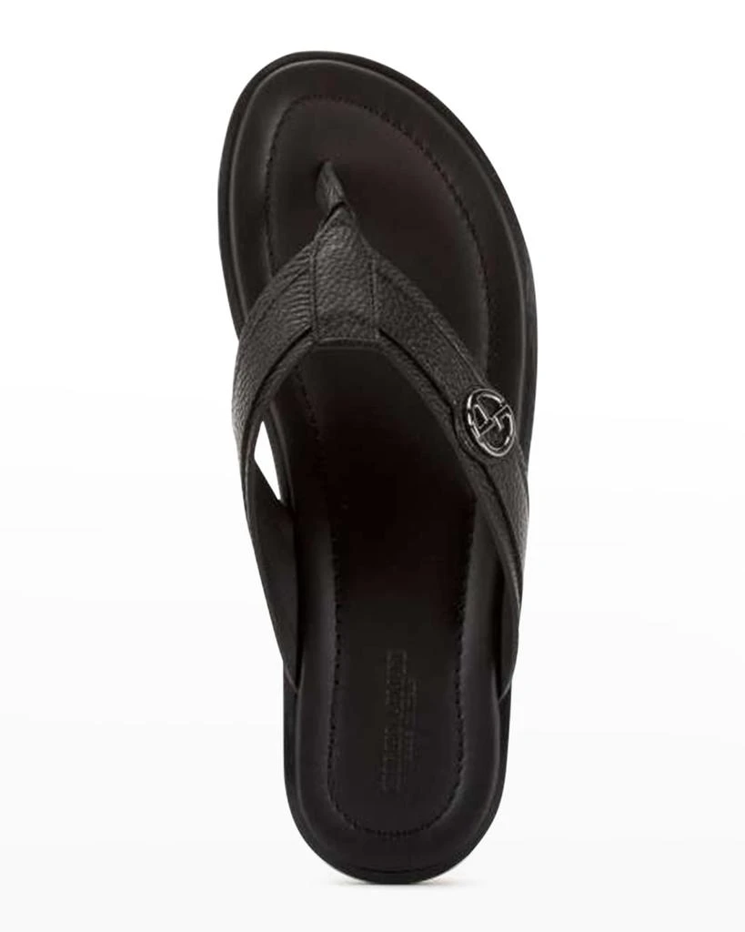 商品Giorgio Armani|Men's Logo Leather Thong Sandals,价格¥4805,第5张图片详细描述