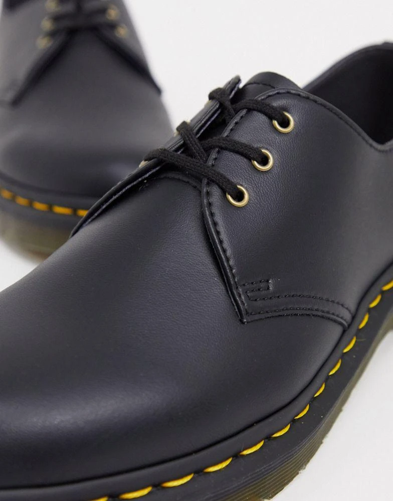 商品Dr. Martens|Dr Martens Vegan 1461 3 eye flat shoes in black,价格¥566,第3张图片详细描述