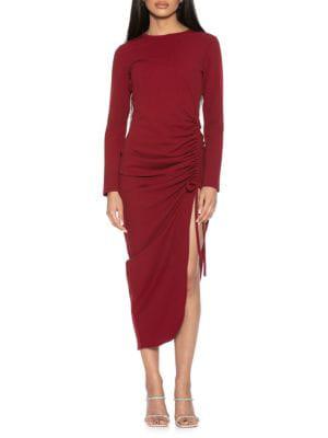 Nikki Solid-Hued Ruched Dress商品第9张图片规格展示