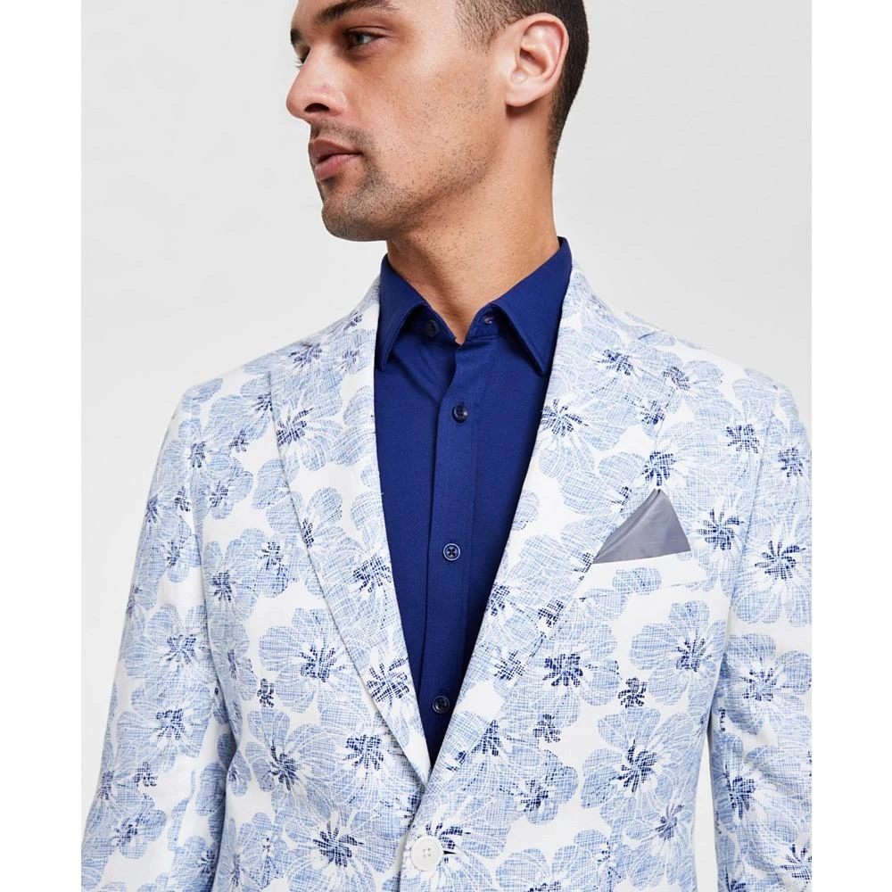 商品Tallia|Men's Slim-Fit White Floral Sport Coat,价格¥569,第3张图片详细描述