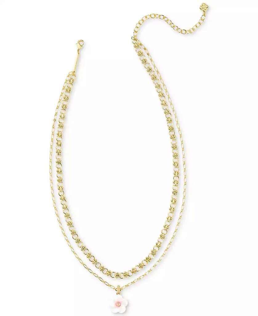 商品Kendra Scott|14k Gold-Plated Color Flower Layered Pendant Necklace, 16" + 3" extender,价格¥599,第2张图片详细描述