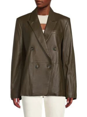 商品Vince|​Double Breasted Leather Blazer,价格¥3937,第1张图片