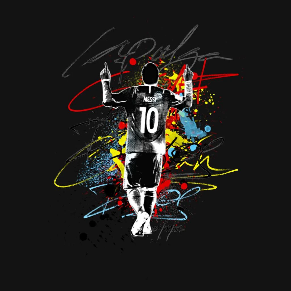 商品Printful|Messi La Pulga Paint Splash Crewneck Sweatshirt,价格¥484,第3张图片详细描述