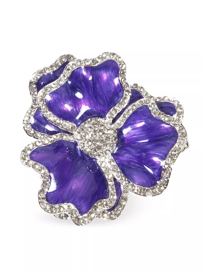 商品Nomi K|Silverplated Crystal & Enamel Flower 4-Piece Napkin Ring Set,价格¥2313,第1张图片