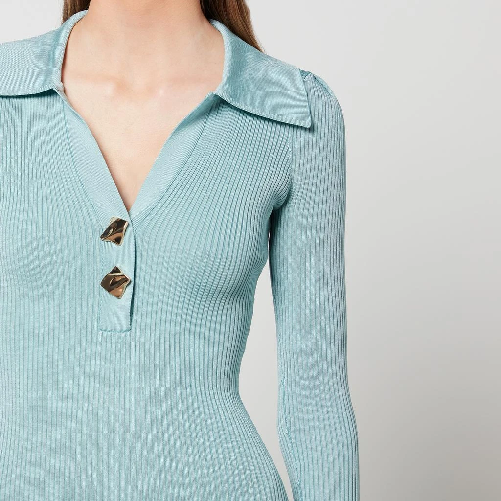 商品Self Portrait|Self-Portrait Women's Ribbed Knit Midi Dress - Light Blue,价格¥960,第4张图片详细描述