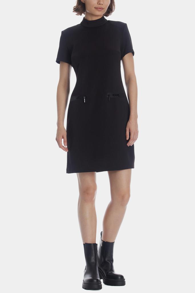 Short Sleeve Mock Neck Dress商品第1张图片规格展示