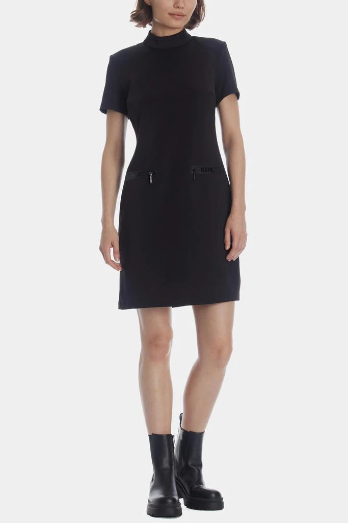 商品Karl Lagerfeld Paris|Short Sleeve Mock Neck Dress,价格¥304,第1张图片